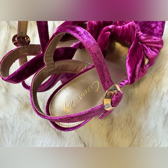 Circus Sam Edelman audrea sculpted platform heel dark matrix magenta velvet - Picture 10 of 14